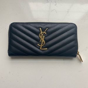 Monograhm Saint Laurent zip around Wallet.